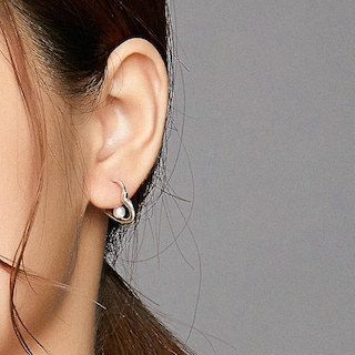 Foto 2 | Foto 2 | Pendientes Huoguo Con Forma De Corazón Chapados En Plata Para Mujer - Venta Internacional.