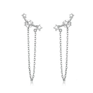 Foto 1 | Foto 1 | Pendientes Huoguo Cadena Larga Y Borla Chapados En Plata - Venta Internacional.