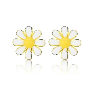 Foto 1 | Foto 1 | Pendientes Huoguo Con Forma De Margarita Amarilla Y Blanca Para Mujer - Venta Internacional.