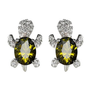 Foto 1 | Foto 1 | Pendientes Turtle Zircon Para Mujer Chapados En Oro Blanco - Venta Internacional.