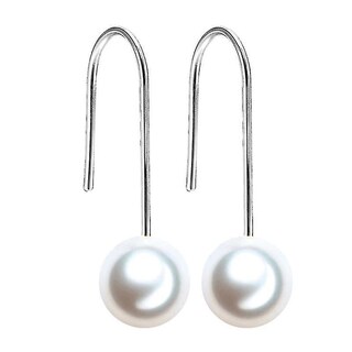 Foto 1 | Foto 1 | Pendientes Huoguo De Plata De Ley 925 Con Forma De Gancho Con Perla - Venta Internacional.