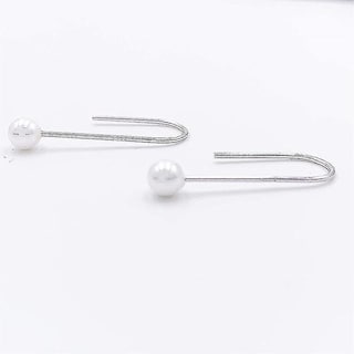 Foto 3 | Foto 3 | Pendientes Huoguo De Plata De Ley 925 Con Forma De Gancho Con Perla - Venta Internacional.