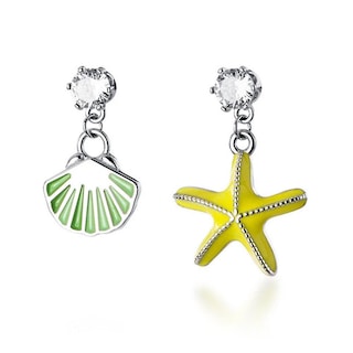 Foto 1 | Foto 1 | Pendientes Huoguo Chapados En Plata Con Forma De Concha Marina Para Mujer - Venta Internacional.