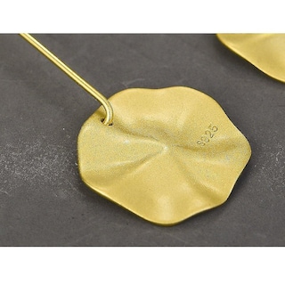 Foto 5 | Foto 5 | Pendientes Huoguo De Plata De Ley 925 Chapada En Oro Hoja De Loto - Venta Internacional.