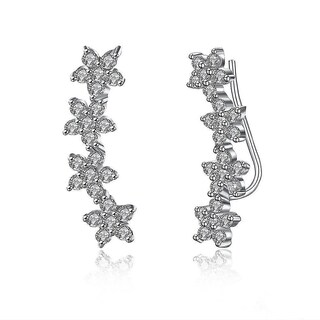 Foto 1 | Foto 1 | Pendientes Huoguo Pendientes Sencillos Con Forma De Flor Chapados En Plata - Venta Internacional.