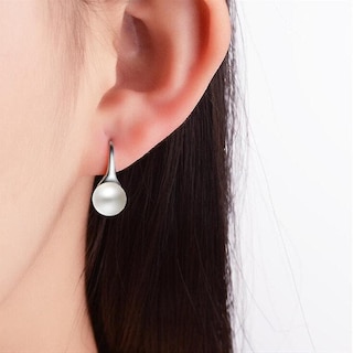 Foto 2 | Foto 2 | Pendientes Huoguo Chapados En Plata Redondos Con Gancho Colgante 4 Unidades Para Mujer - Venta Internacional.