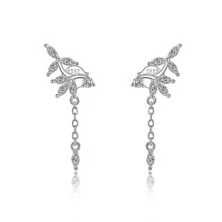 Foto 1 | Foto 1 | Pendientes Huoguo Chapados En Plata Brillantes Y Deslumbrantes Para Boda De Mujer - Venta Internacional.