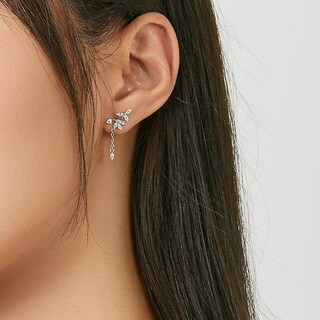 Foto 2 | Foto 2 | Pendientes Huoguo Chapados En Plata Brillantes Y Deslumbrantes Para Boda De Mujer - Venta Internacional.