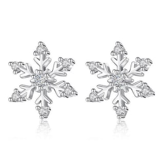 Foto 1 | Foto 1 | Juego De 3 Pendientes Con Forma De Copo De Nieve Para Mujer  Chapados En Plata - Venta Internacional.