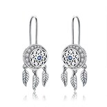 Pendientes Huoguo Chapados En Plata Con Forma De Atrapasueños Para Mujer - Venta Internacional.