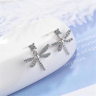 Foto 3 | Foto 3 | Pendientes Huoguo Temperament Con Forma De Libélula De Cobre (2 Unidades) - Venta Internacional.