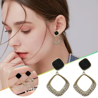 Foto 2 | Foto 2 | Pendientes Huoguo Geometric Rhombus Diamond Para Mujer - Venta Internacional.