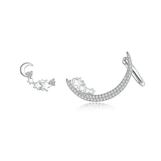 Foto 1 | Foto 1 | Pendientes Huoguo Star Moon Chapados En Plata Con Asimetría Para Mujer - Venta Internacional.