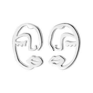 Foto 1 | Foto 1 | Pendientes Chapados En Plata Para Cara Y Labios Para Mujer - Venta Internacional.