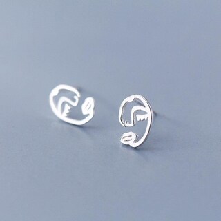 Foto 2 | Foto 2 | Pendientes Chapados En Plata Para Cara Y Labios Para Mujer - Venta Internacional.