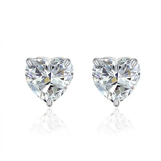 Foto 1 | Foto 1 | Pendientes Huoguo De Plata De Ley 925 Con Forma De Corazón Y Diamante Para Mujer - Venta Internacional.