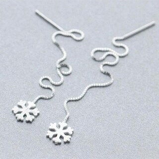 Foto 2 | Foto 2 | Pendientes Huoguo Exquisite Con Forma De Copo De Nieve Con Borla Larga Cobre X3 - Venta Internacional.