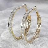 Pendientes Huoguo Chapados En Oro De 18 Quilates Con Cristales De Strass - Venta Internacional.