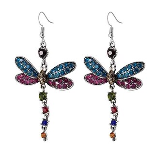 Foto 1 | Foto 1 | Pendientes Huoguo Vintage Con Borla Llena De Diamantes Multicolores - Venta Internacional.