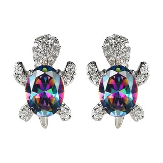Foto 1 | Foto 1 | Pendientes Turtle Zircon Para Mujer Chapados En Oro Blanco - Venta Internacional.