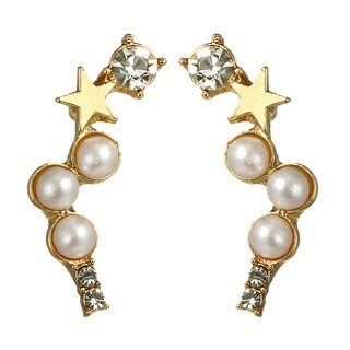 Foto 1 | Foto 1 | Pendientes Huoguo Simple Geométrica Estrella Perla De Cinco Puntas - Venta Internacional.