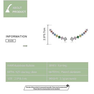 Foto 2 | Foto 2 | Pendientes Huoguo Rainbow Bubble Stud De Plata De Ley 925 - Venta Internacional.