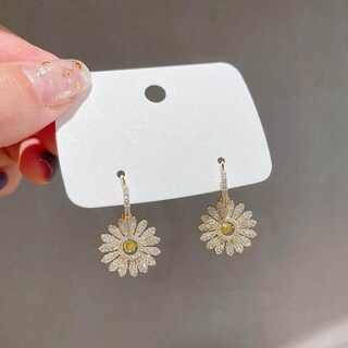 Foto 4 | Foto 4 | Pendientes Huoguo Retro Con Diamantes De Imitación Completos Flor Sweet Girl - Venta Internacional.