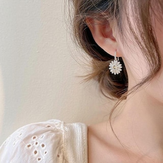 Foto 5 | Foto 5 | Pendientes Huoguo Retro Con Diamantes De Imitación Completos Flor Sweet Girl - Venta Internacional.