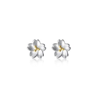 Foto 1 | Foto 1 | Pendientes Huoguo Chapados En Plata Con Forma De Flor De Cerezo Para Mujer - Venta Internacional.