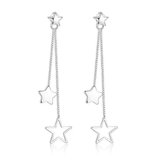 Foto 1 | Foto 1 | Pendientes Huoguo Chapados En Plata Con Flecos Geométricos Para Mujer - Venta Internacional.