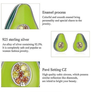 Foto 2 | Foto 2 | Pendientes Bamoer De Plata De Ley 925 Con Forma De Aguacate - Venta Internacional.