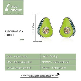 Foto 4 | Foto 4 | Pendientes Bamoer De Plata De Ley 925 Con Forma De Aguacate - Venta Internacional.