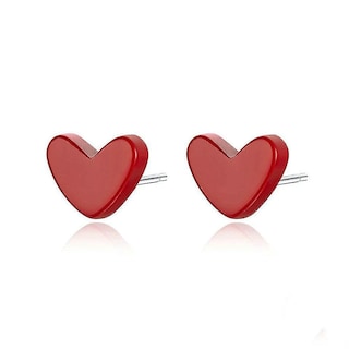 Foto 1 | Foto 1 | Pendientes Huoguo Color Rojo Chapados En Plata Para Mujer - Venta Internacional.