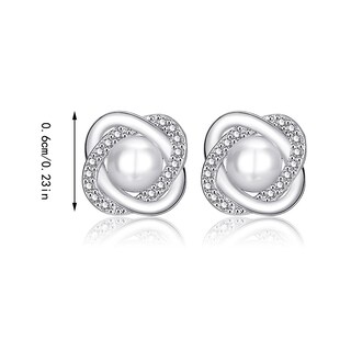 Foto 3 | Foto 3 | Pendientes Huoguo Con Forma De Perla Chapados En Plata Para Mujer - Venta Internacional.