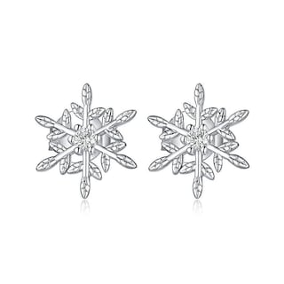 Foto 1 | Foto 1 | Pendientes Huoguo Romantic Snowflakes Chapados En Plata Para Mujer - Venta Internacional.