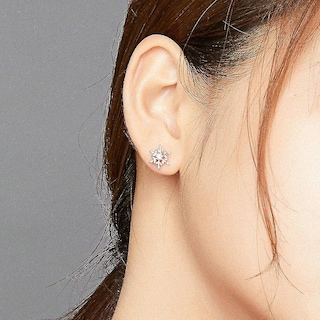 Foto 2 | Foto 2 | Pendientes Huoguo Romantic Snowflakes Chapados En Plata Para Mujer - Venta Internacional.