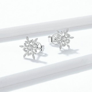 Foto 3 | Foto 3 | Pendientes Huoguo Romantic Snowflakes Chapados En Plata Para Mujer - Venta Internacional.