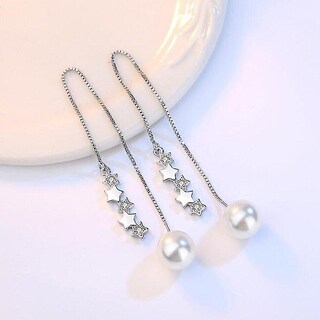 Foto 2 | Foto 2 | Pendientes Huoguo Chapados En Plata A La Moda Femenina 2 Unidades - Venta Internacional.