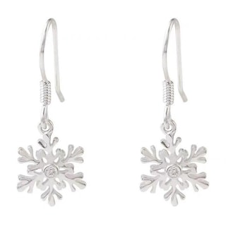 Foto 1 | Foto 1 | Pendientes Huoguo Chapados En Plata Con Forma De Copo De Nieve Hueco Juego De 3 - Venta Internacional.