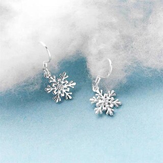 Foto 2 | Foto 2 | Pendientes Huoguo Chapados En Plata Con Forma De Copo De Nieve Hueco Juego De 3 - Venta Internacional.