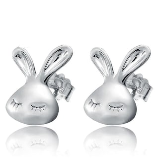 Foto 1 | Foto 1 | Pendientes Huoguo Con Forma De Conejo Plateado Para Mujer En Aleación De Zinc - Venta Internacional.
