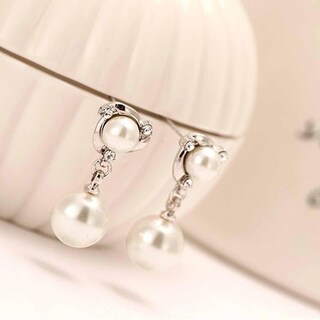 Foto 5 | Foto 5 | Pendientes Huoguo Fashion Con Diamantes Y Perlas Para Mujer - Venta Internacional.