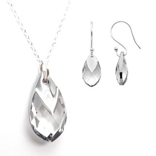 Foto 1 | Foto 1 | Collar y Aretes Joyería Zvezda Pear Cristal con Plata