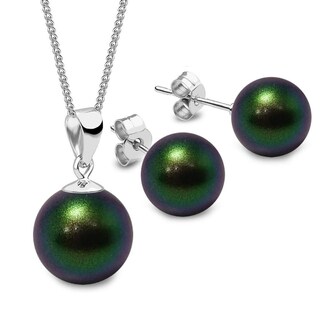 Foto 1 | Foto 1 | Collar y Aretes Joyería Zvezda Verde con Plata