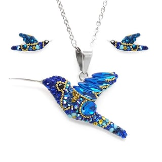 Foto 1 | Foto 1 | Collar y Aretes Joyería Zvezda Colibrí Azul