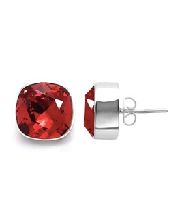 Foto 2 | Foto 2 | Aretes Joyería Zvezda ZAR-CSH12-SCA-P color Rojo Cushion Scarlet Poste con Plata