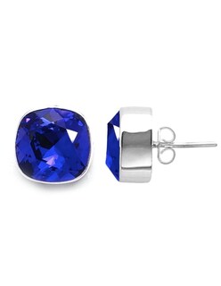 Foto 2 | Foto 2 | Aretes Joyería Zvezda Azul Cushion Majestic Blue Poste con Plata