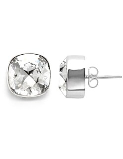 Foto 2 | Foto 2 | Aretes Joyería Zvezda Cushion Crystal Poste con Plata