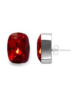 Foto 2 | Foto 2 | Aretes Joyería Zvezda ZAR-BAG18-SIA-P color Rojo Baguette Siam Poste con Plata