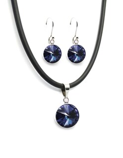 Foto 1 | Foto 1 | Collar y Aretes Zvezda Rivoli Tanzanite con Plata y Caucho